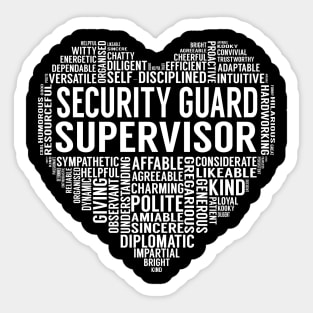 Security Guard Supervisor Heart Sticker